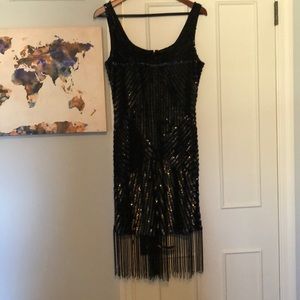 Black Sequin Cocktail Dress